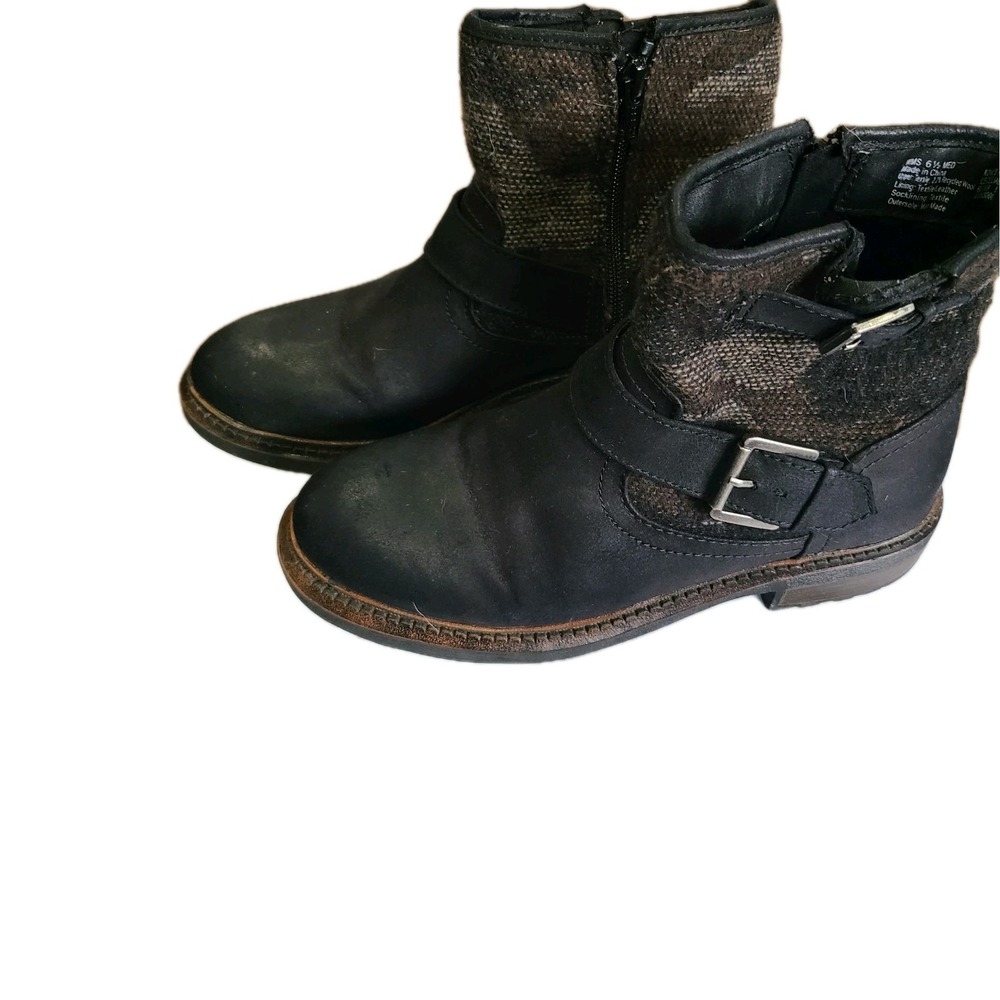 Sonoma Cecelia Black & Brown Side Zip Women's Vitalize  Size 6 1/2  Ankle Boots‎